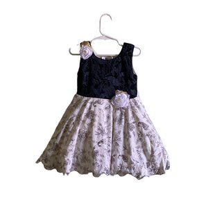 Floral White Ballerina Girl Dress White Rose Detail and Floral Pattern | Size 2T